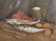 Still life with mackerels,Lemons and Tomatoes (nn04), Vincent Van Gogh